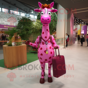 Magenta Giraffe maskot...