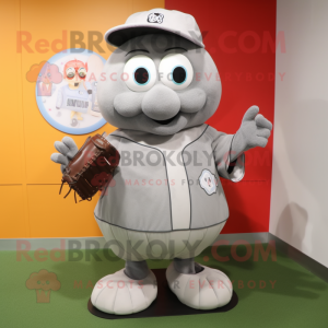 Gray Baseball Glove mascot costume character dressed with a Cover-up and Coin purses