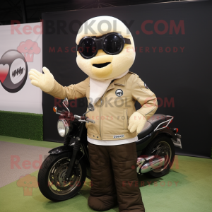 Beige golfbold maskot...