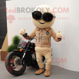 Beige golfbold maskot...