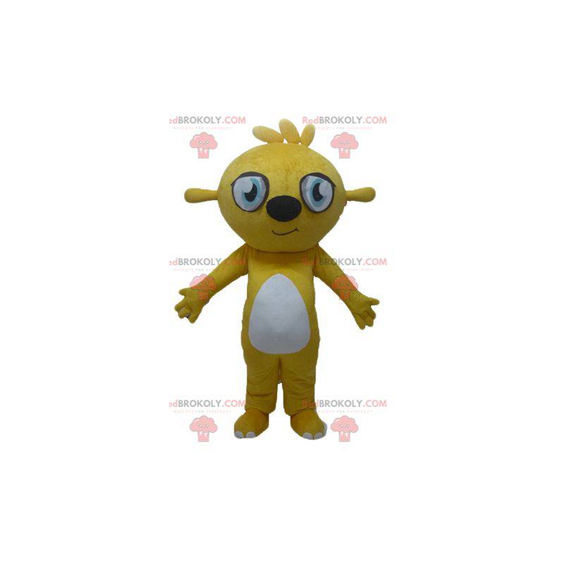 Mascote castor roedor amarelo e branco - Redbrokoly.com