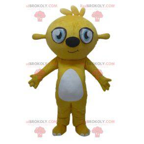Mascote castor roedor amarelo e branco - Redbrokoly.com