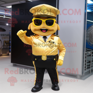 Guld polis maskot kostym...