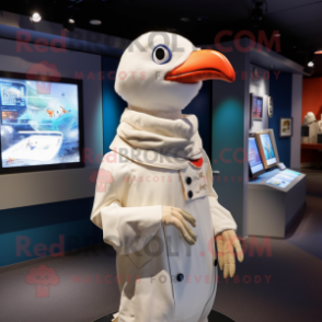 nan Albatross mascot costume character dressed with a Turtleneck and Brooches