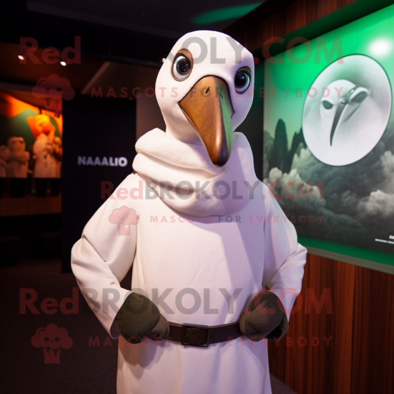 nan Albatross mascot costume character dressed with a Turtleneck and Brooches