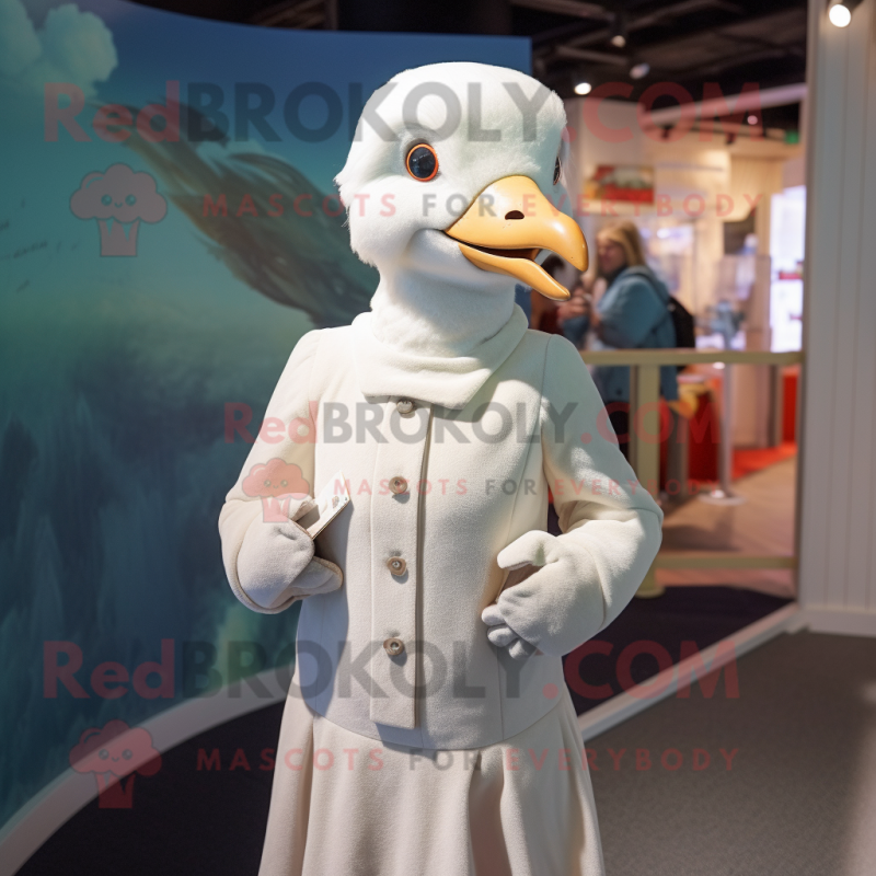 nan Albatross mascot costume character dressed with a Turtleneck and Brooches