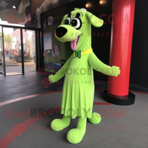 Lime Green Dog maskot...