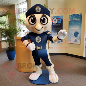 Navy Champagne mascot costume character dressed with a Rash Guard and Bracelet watches