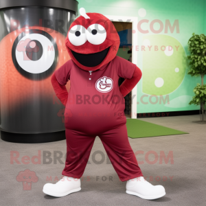 Maroon Golf Ball maskot...