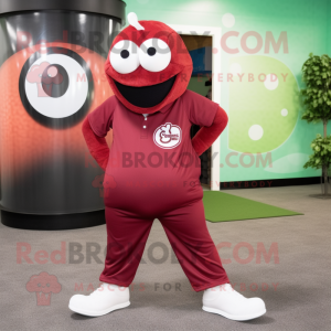 Maroon golfbold maskot...