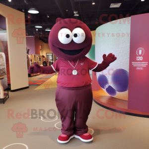 Maroon golfbold maskot...