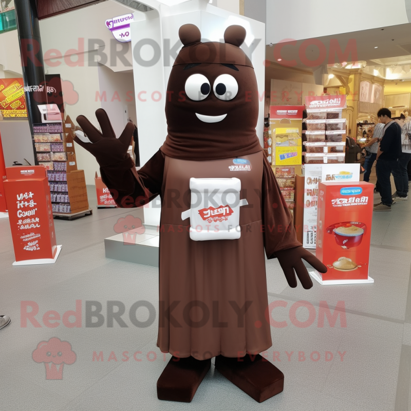 nan Chocolate Bar mascot costume character dressed with a Long Sleeve Tee and Tote bags nan Chocolate Bar mascot costume character dressed with a Long Sleeve Tee and Tote bags