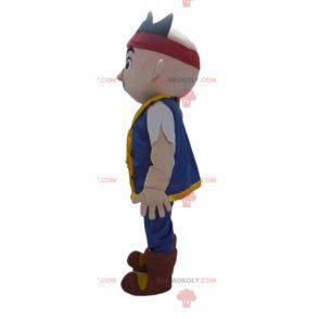 Manga karakter jongen mascotte in kleurrijke outfit -
