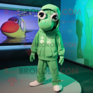 Grøn delfin maskot kostume...