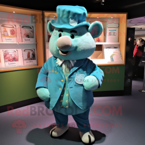 Turquoise Sow mascotte...