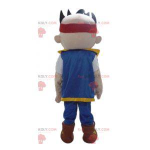 Manga personaggio mascotte del ragazzo in abito colorato -