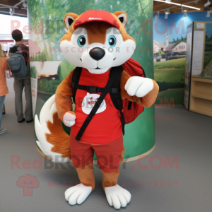 Red Weasel maskot kostume...