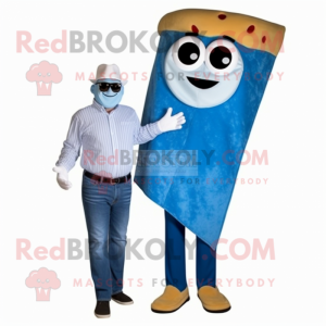 Blue Pizza Slice maskot...