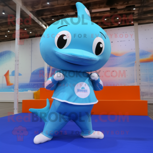 Sky Blue Dolphin maskot...