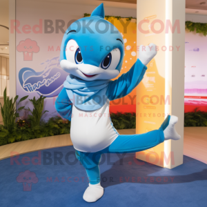 Sky Blue Dolphin mascotte...