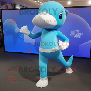 Sky Blue Dolphin mascotte...