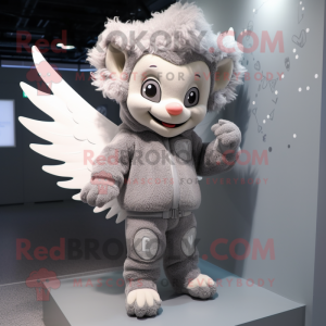 Grå Amor maskot kostume...