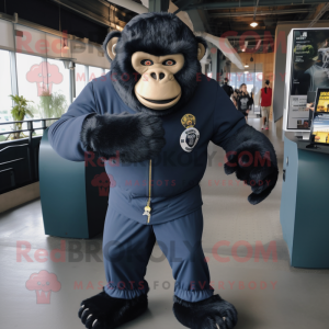 Navy Gorilla maskot drakt...