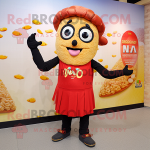 nan Paella mascot costume character dressed with a Shorts and Tie pins