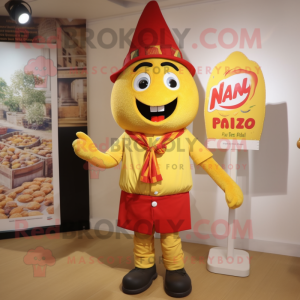 nan Paella mascot costume character dressed with a Shorts and Tie pins