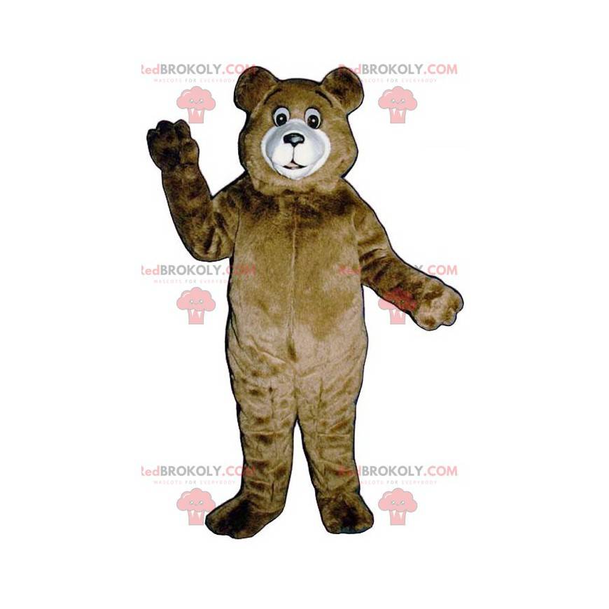 Mascote gigante urso marrom e branco - Redbrokoly.com