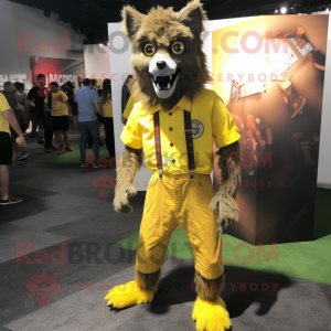 Geel weerwolf mascotte...