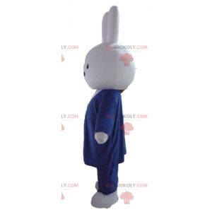Mascotte de lapin blanc habillé d'un costume cravate -