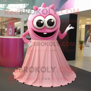 Pink Cyclops maskot kostume...