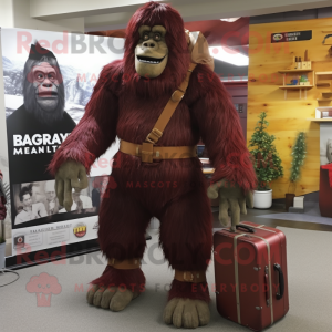 Maroon Sasquatch mascotte...