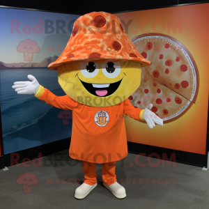 Orange Pizza Slice maskot...