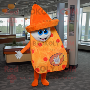 Orange Pizza Slice maskot...