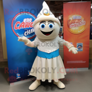 nan Clam Chowder mascot costume character dressed with a Cocktail Dress and Messenger bags