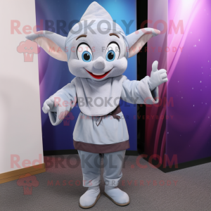 Gray Elf maskot kostume...