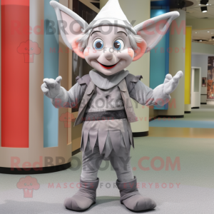 Gray Elf maskot kostume...