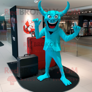 Turquoise Devil mascotte...