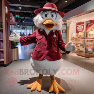 Maroon Goose maskot kostume...