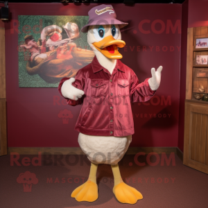 Maroon Goose maskot drakt...