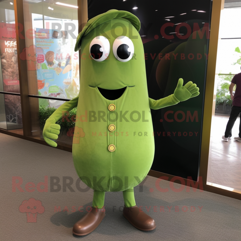 Olive Dim Sum mascot costume character dressed with a Bootcut Jeans and Necklaces Olive Dim Sum mascot costume character dressed with a Bootcut Jeans and Necklaces