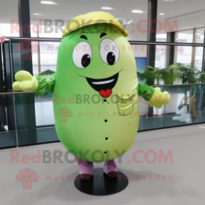 Olive Dim Sum mascot costume character dressed with a Bootcut Jeans and Necklaces