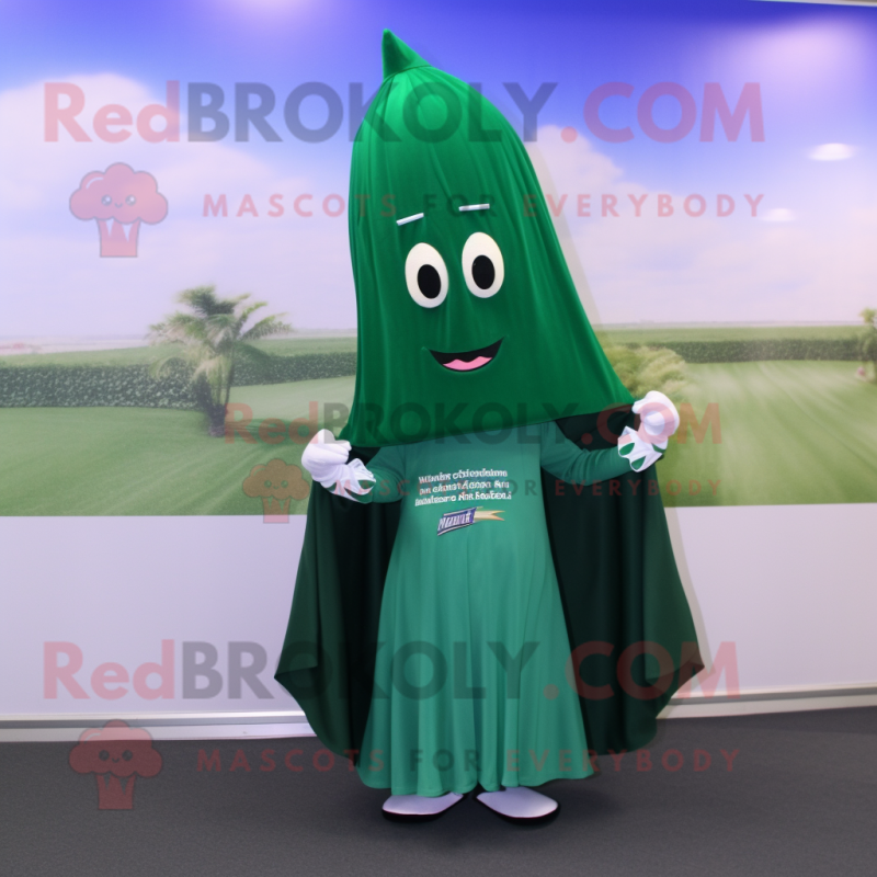 Forest Green Ray mascot costume character dressed with a Pencil Skirt and Shawl pins Forest Green Ray mascot costume character dressed with a Pencil Skirt and Shawl pins