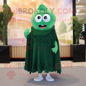 Forest Green Ray mascot costume character dressed with a Pencil Skirt and Shawl pins