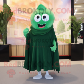 Forest Green Ray mascot costume character dressed with a Pencil Skirt and Shawl pins