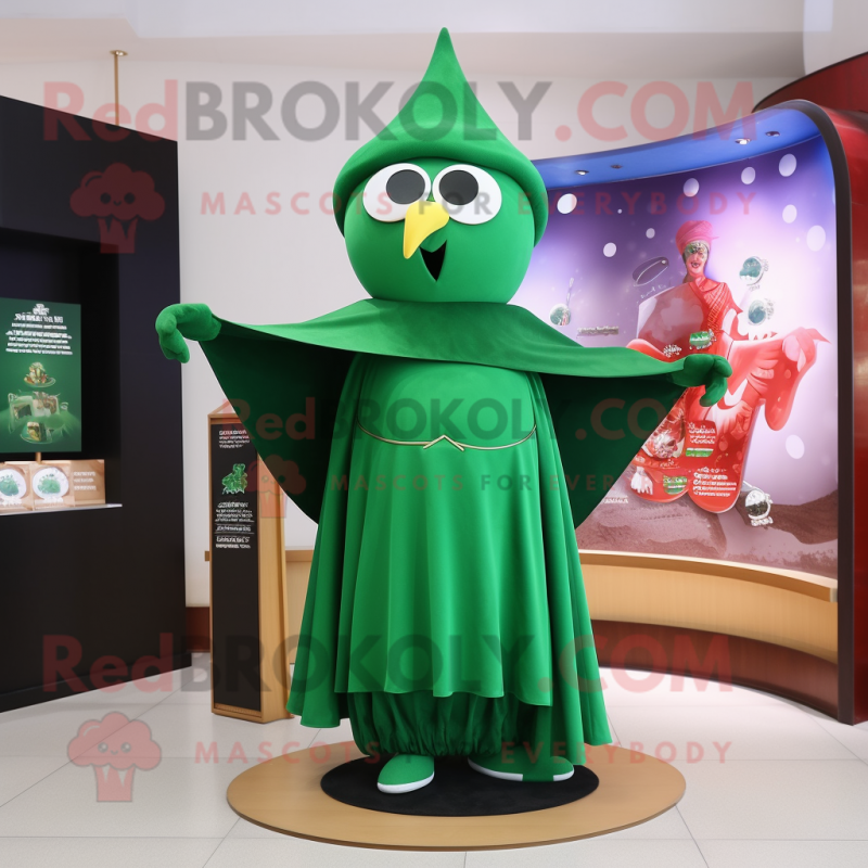 Forest Green Ray mascot costume character dressed with a Pencil Skirt and Shawl pins Forest Green Ray mascot costume character dressed with a Pencil Skirt and Shawl pins