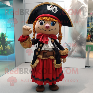 nan Pirate mascot costume character dressed with a Mini Dress and Backpacks