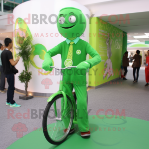 Grøn Unicyclist maskot...